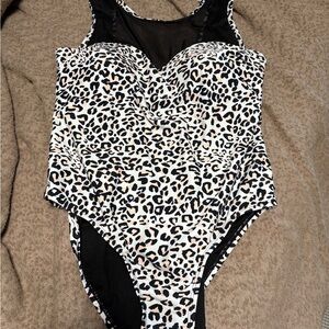 Leopard Print One-Piece Swimsuit